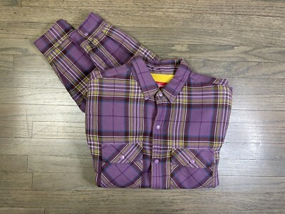 Supreme NY Pile Fleece Lined Plaid Flannel Shirts Jacket Men's