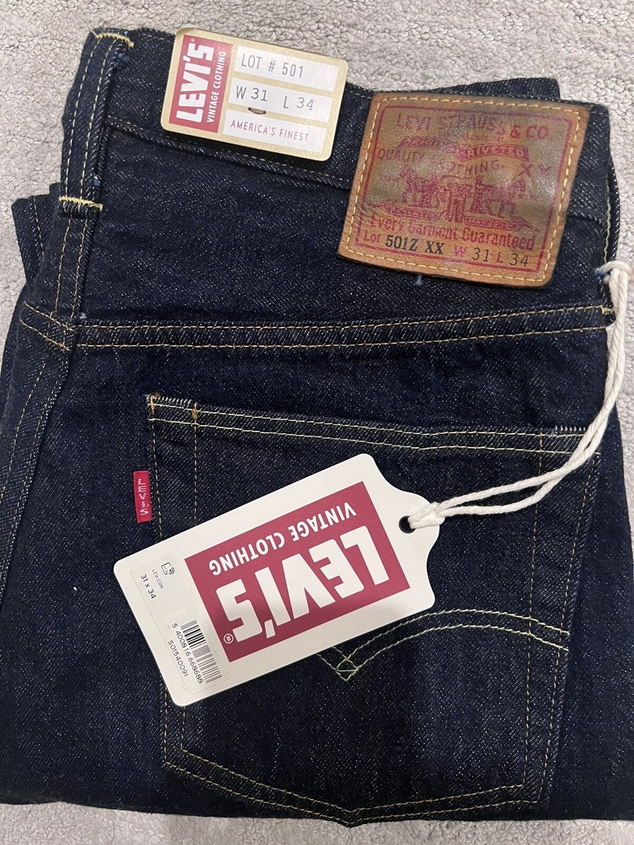 LEVIS VINTAGE CLOTHING LVC 1954 501Z XX RIGID 31X34 NWT JAPAN MADE
