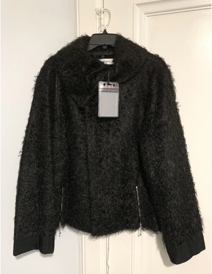 Kiko Kostadinov F/W 19 Goff Zip Darted Jacket Furry Black Size