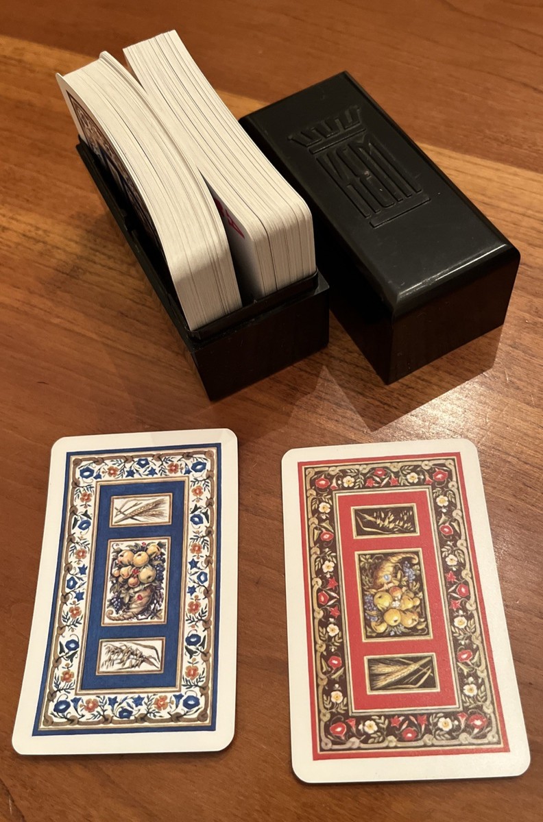 Vintage 1960 KEM Harvest Pattern Plastic Playing Cards Vertical