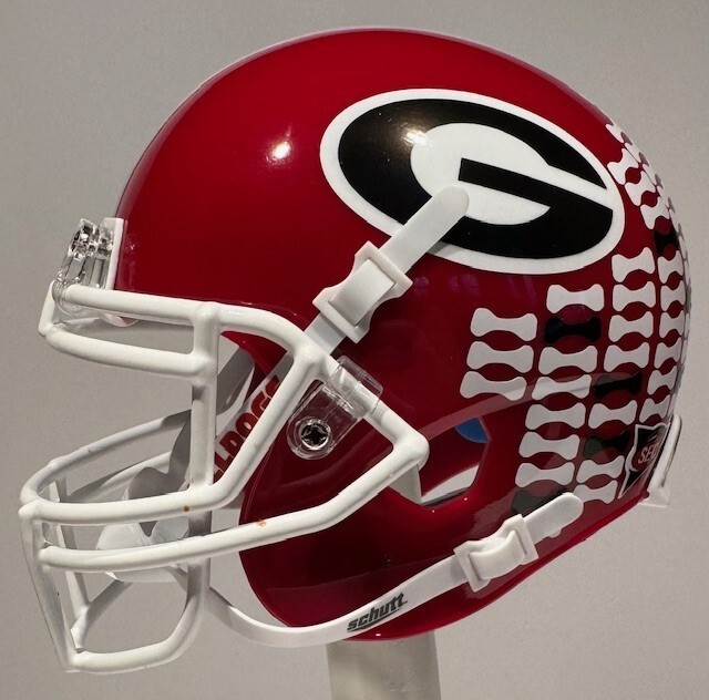 MATT STAFFORD CUSTOM SCHUTT MINI HELMET - GEORGIA BULLDOGS LIONS