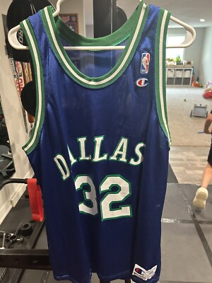 Dallas Mavericks Jamal Mashburn Jersey Champion Vintage NBA mavs
