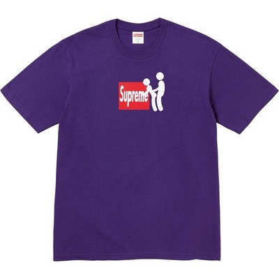 SUPREME STICK TEE Purple Cotton T-Shirt FW25 Graphic Print Logo