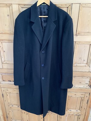 Nordstrom Jacob Siegel Super Soft Black Cashmere Wool Over Coat