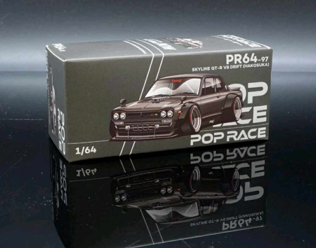 POP RACE Nissan Skyline GT-R V8 Drift (Black) 1/64 | eBay