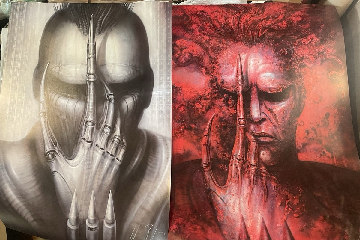 Signed HR Giger Future Kill matching number lithograph poster set