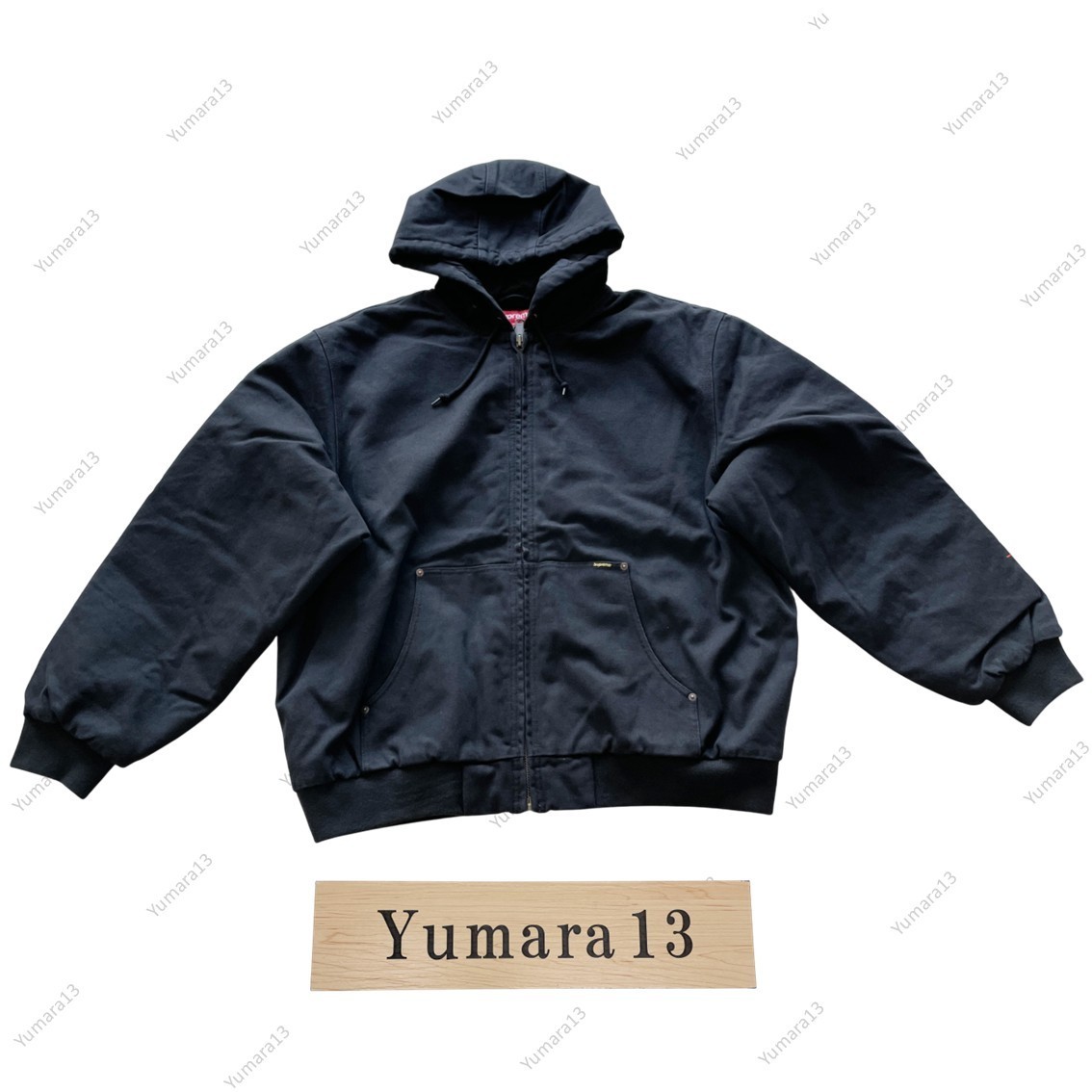 Supreme AOI Embroidered Hooded Work Jacket Black Flames 2colors