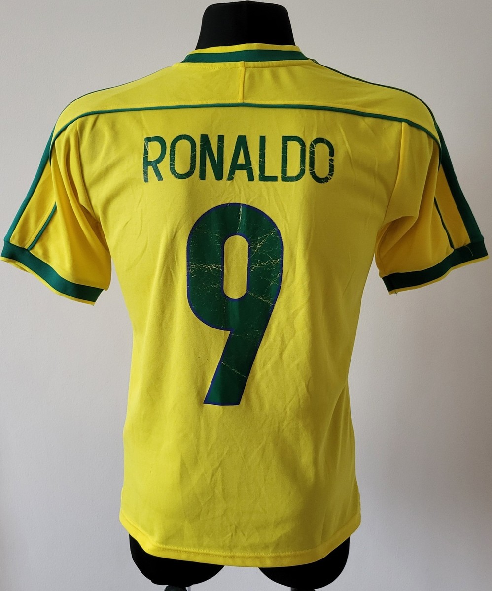 Brazil 1998 - 2000 Home FIFA World Cup France 98 Nike shirt #9