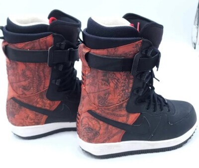 Nike Zoom Force 1 Snowboard Boots Black/Dragon Red Sz 6.5 US/39
