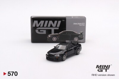 Mini GT Nissan Skyline GT-R R34 V-Spec Black 1:64 Scale Mijo | eBay