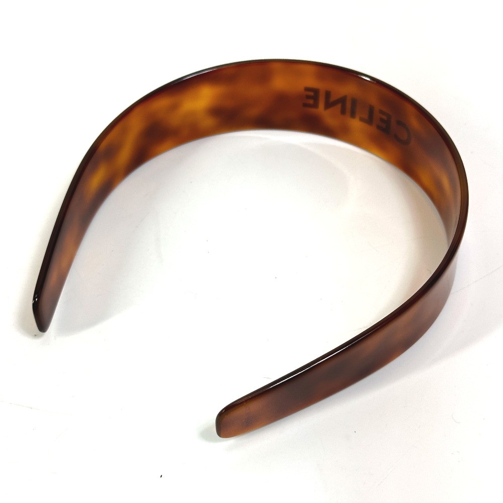 CELINE 46Y376CEA Logo headband Hair band head band acetate Brown