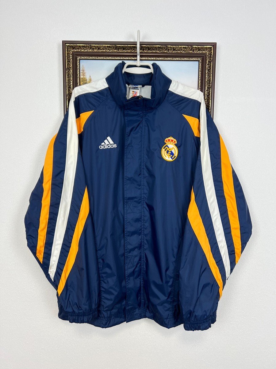 Vintage 90's Adidas Real Madrid Football Jacket Hooded Windbreaker