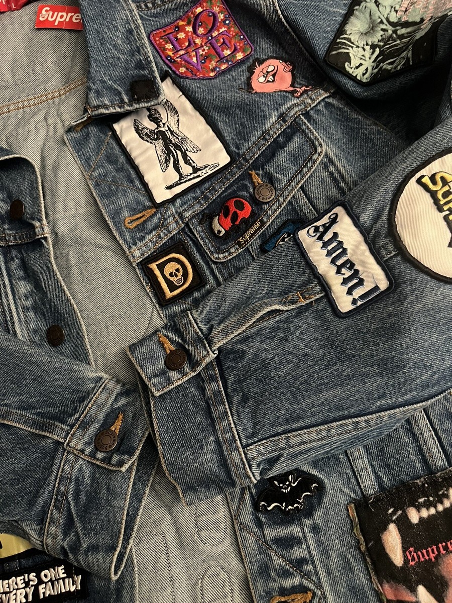 Supreme Patches Denim Trucker Jacket Large | eBay