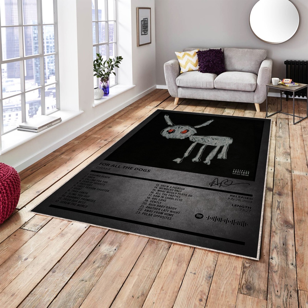 For All the Dogs Album Cover Rug, Drake Music Decoration | eBay