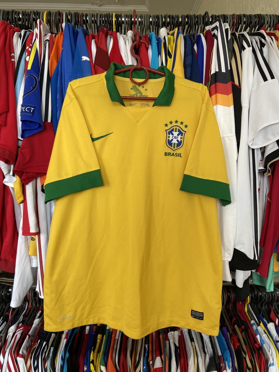 BRAZIL 2013 2014 HOME FOOTBAL SHIRT SOCCER JERSEY NIKE 518730-703