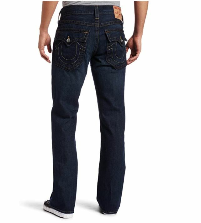 NEW TRUE RELIGION JEANS Mens Billy Bootcut Medium Rise Dark Blue