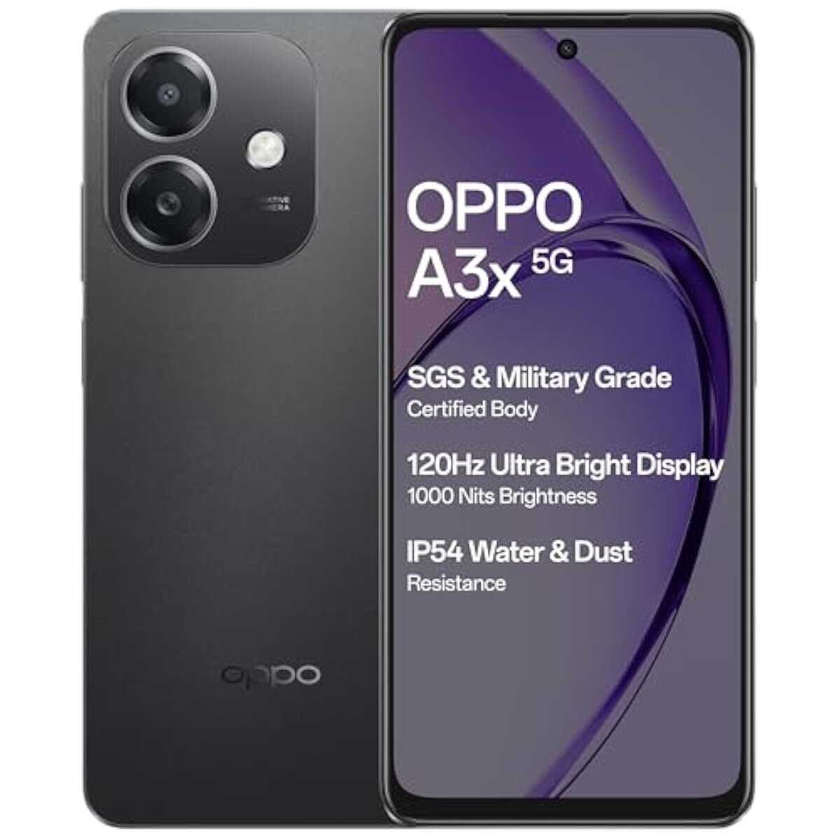 OPPO A3X 5G (Sparkle Black, 4GB RAM, 128GB Storage)|6.67” HD+