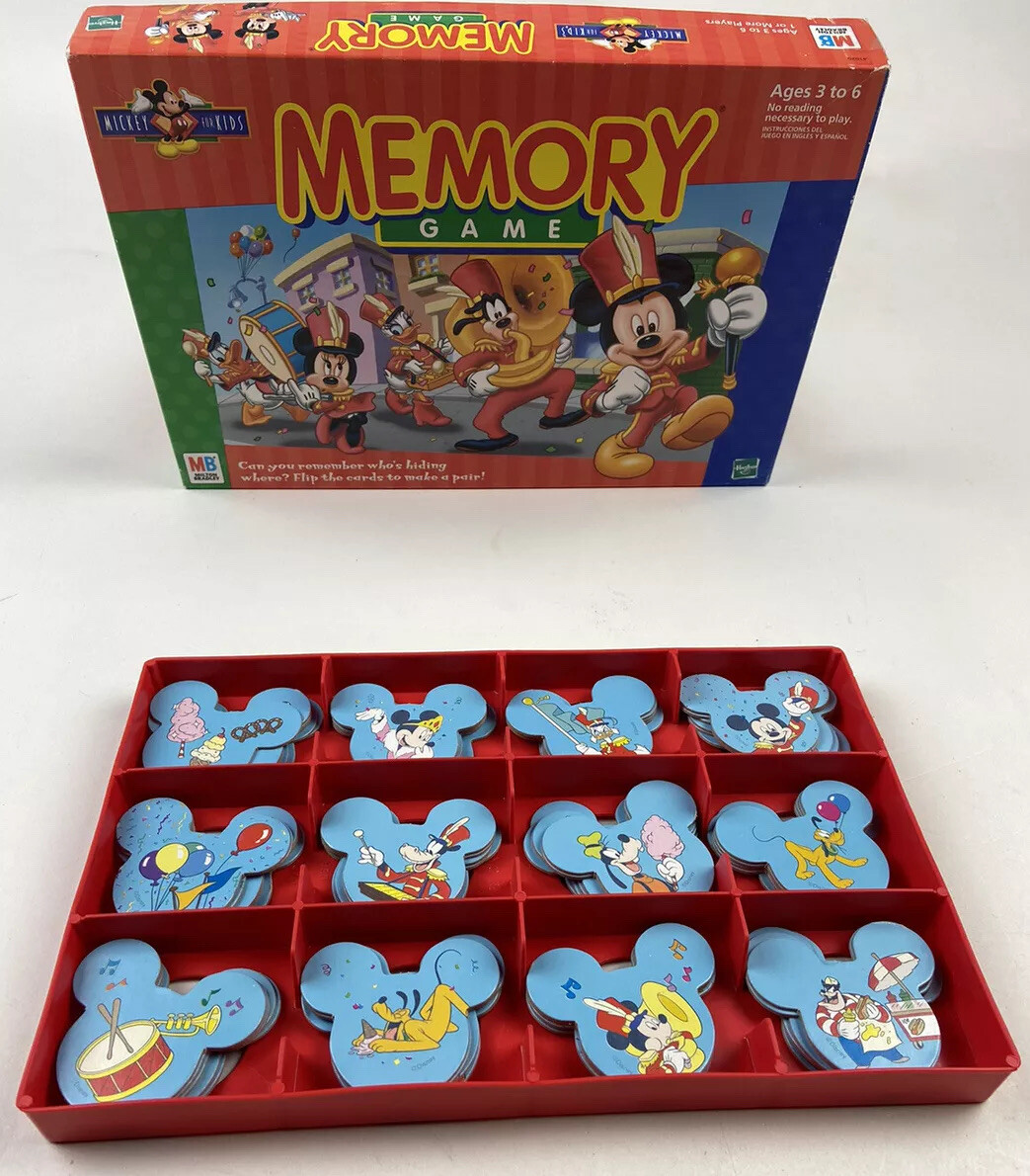 Vintage 1998 Mickey Mouse Memory Game by Milton Bradley COMPLETE