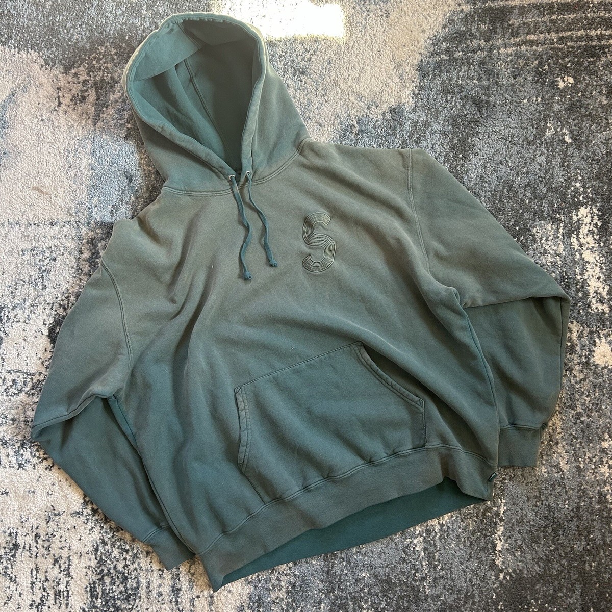 2023 SUPREME OVERDYED S LOGO HOODED SWEATSHIRT MiDWEiGHT FLEECE