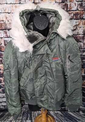 Vintage ALPHA INDUSTRIES N-2B Flying Mans Fur Hooded Parka Jacket