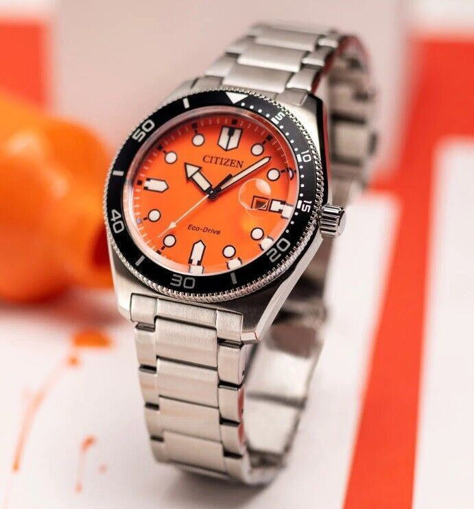 Citizen AW1760-81X Eco-Drive Orange Analog Stainless Steel Men