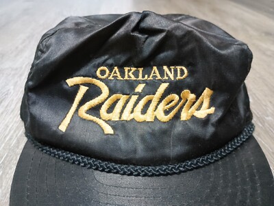 Oakland Raiders Script vtg Nylon Hat Original strapback Otto Cap