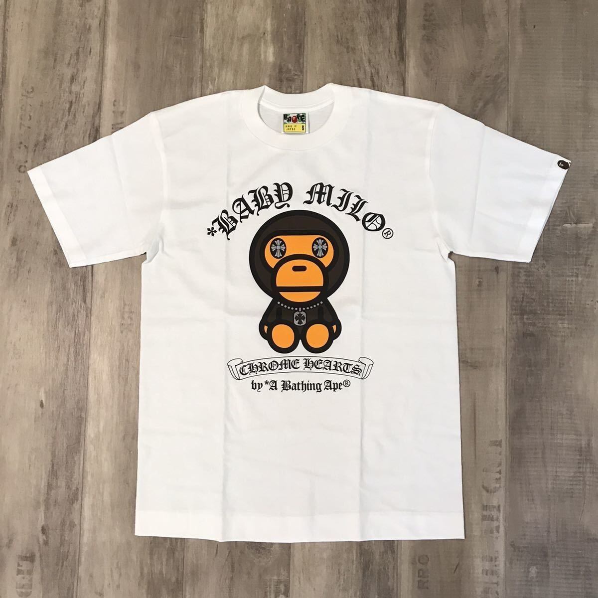 New Bape Chrome Hearts Milo T-shirt a bathing ape NIGO White Size