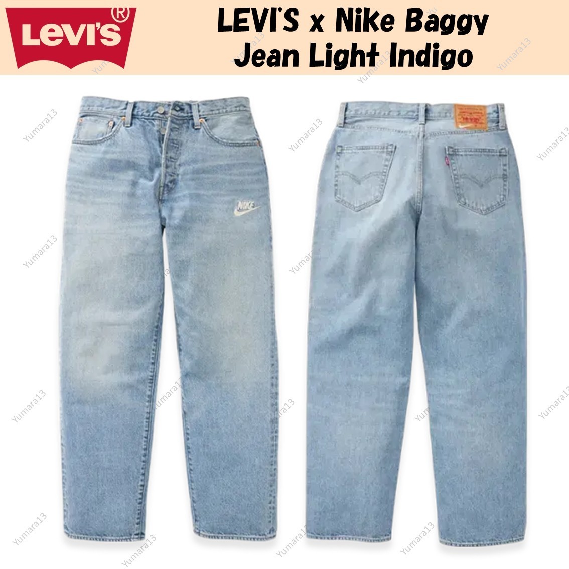 LEVI'S x Nike Baggy Jean Light Indigo | eBay