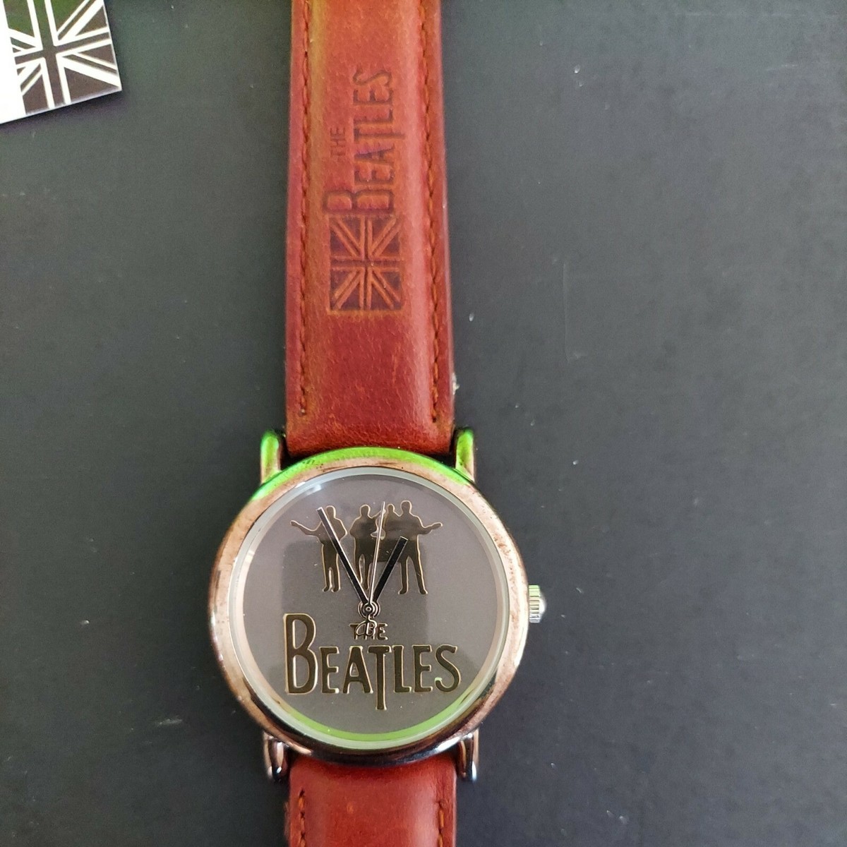 Vintage Beatles Apple Corps Wrist Watch in Wooden Guitar Case NEW