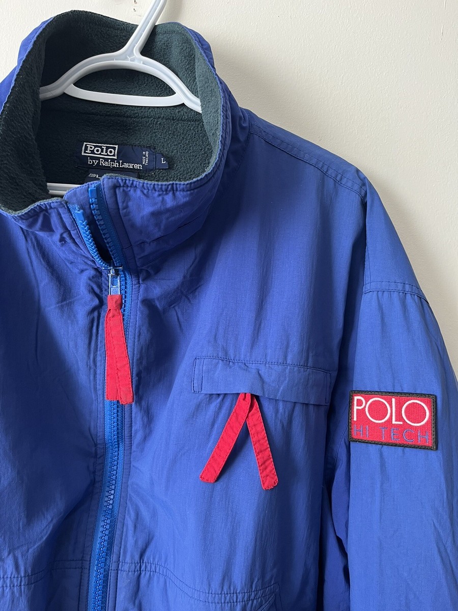 Rare✨ Vintage Polo Hi Tech Ralph Lauren Jacket Fleece Lined Blue