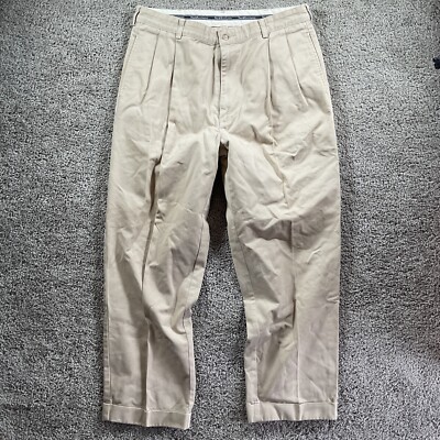 Polo Ralph Lauren Chino Hammond Pants Mens 35x30 Beige Pleated