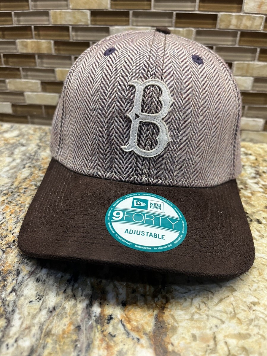 RARE Boston Red Sox New Era Brown Woven 9FORTY Adjustable Hat