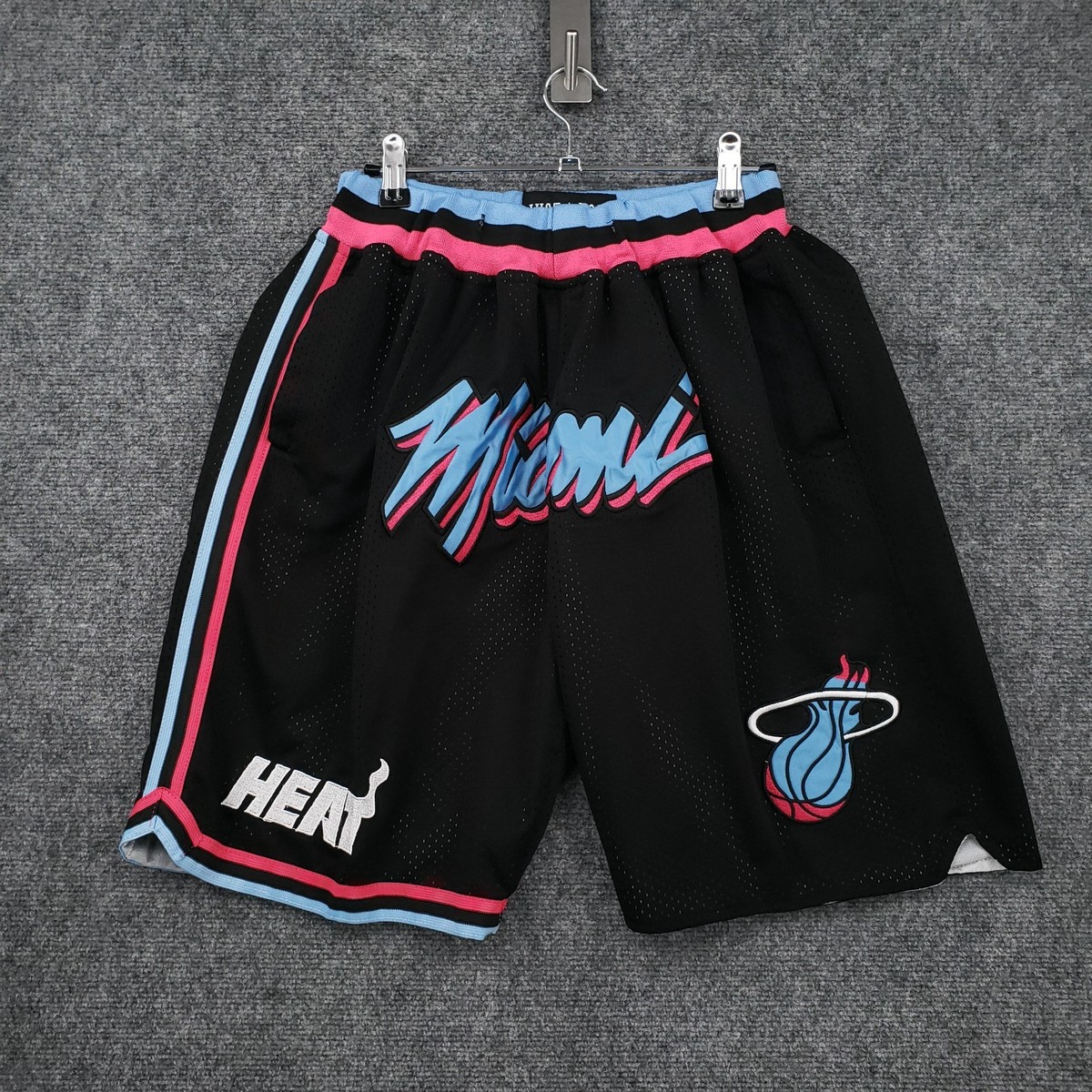 Just Don Miami Heat Shorts Mens M Medium Black Vice City