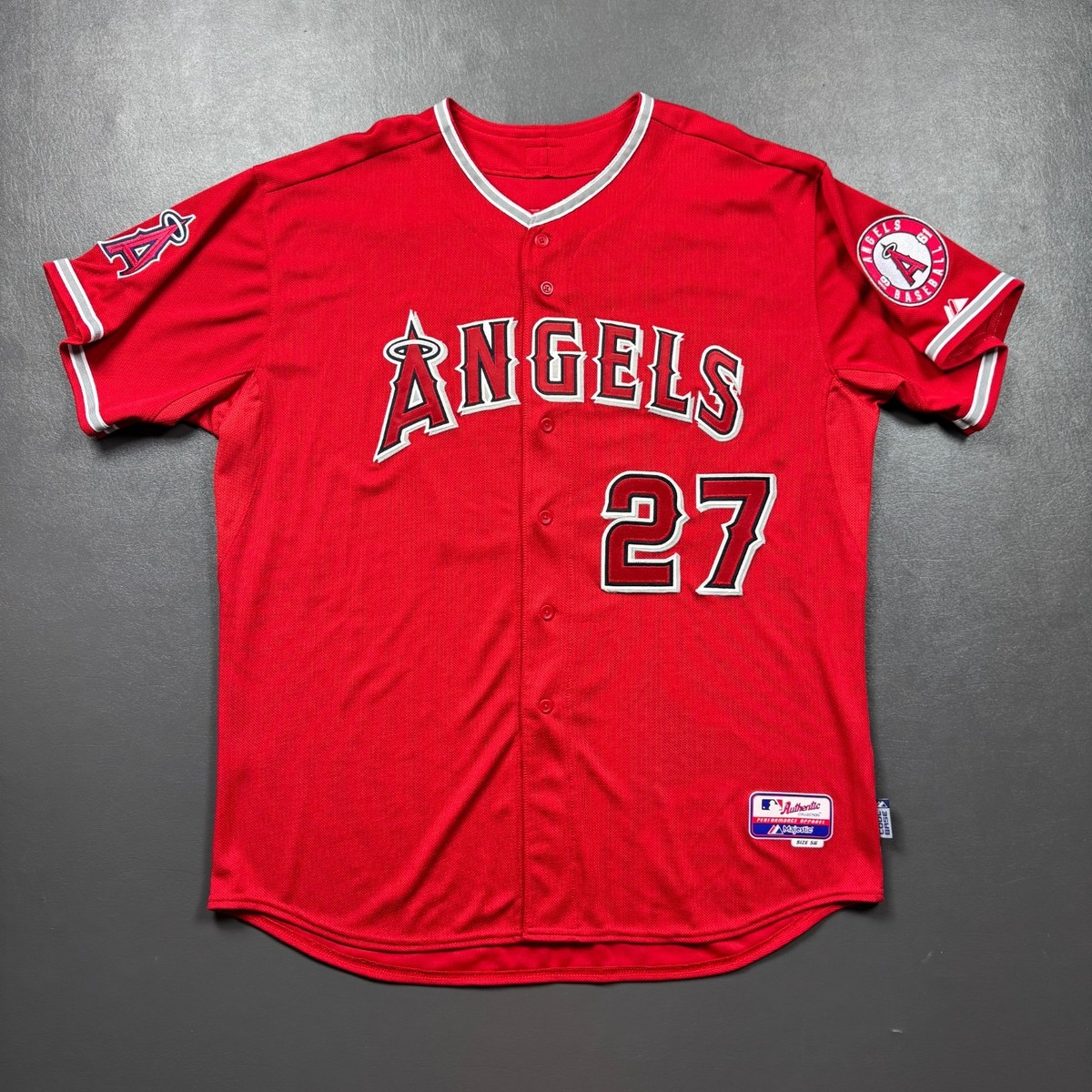 100% Authentic Mike Trout Vintage Majestic Los Angeles Angels