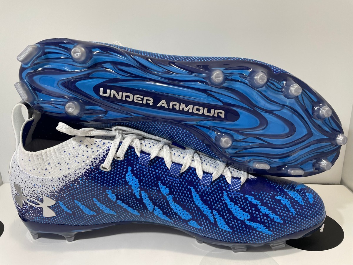 Under Armour Spotlight Light Blue Football Threadlock Cleats