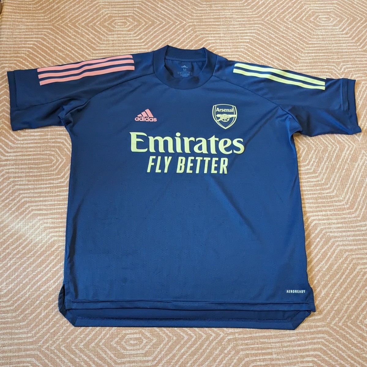 Arsenal M / L Adidas Navy Blue Neon Yellow Pink Training Travel