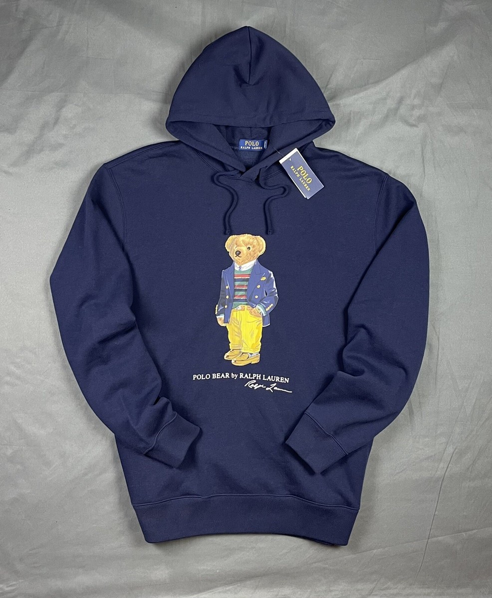 Polo Ralph Lauren Polo Bear Fleece Hoodie Navy 2XB Big & Tall | eBay
