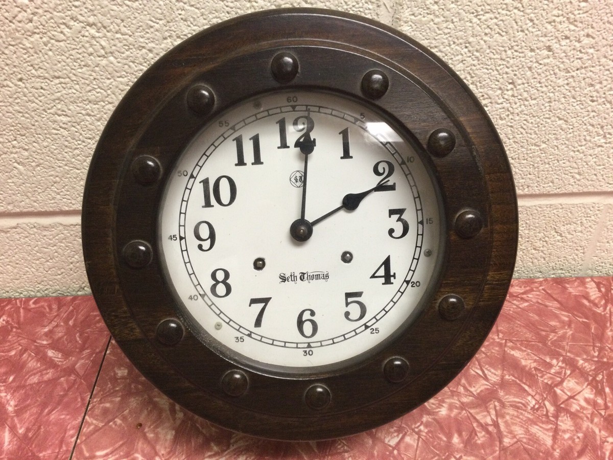 Seth Thomas Ship's Port Hole Wind Up Clock Model 1025 Sea Crest