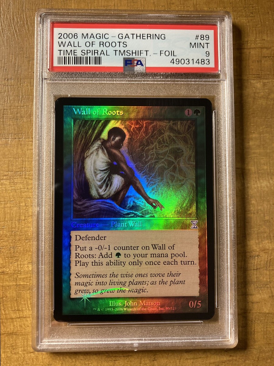 MTG✨WALL OF ROOTS FOIL✨Time Spiral - Timeshifted PSA 9 MINT 2006
