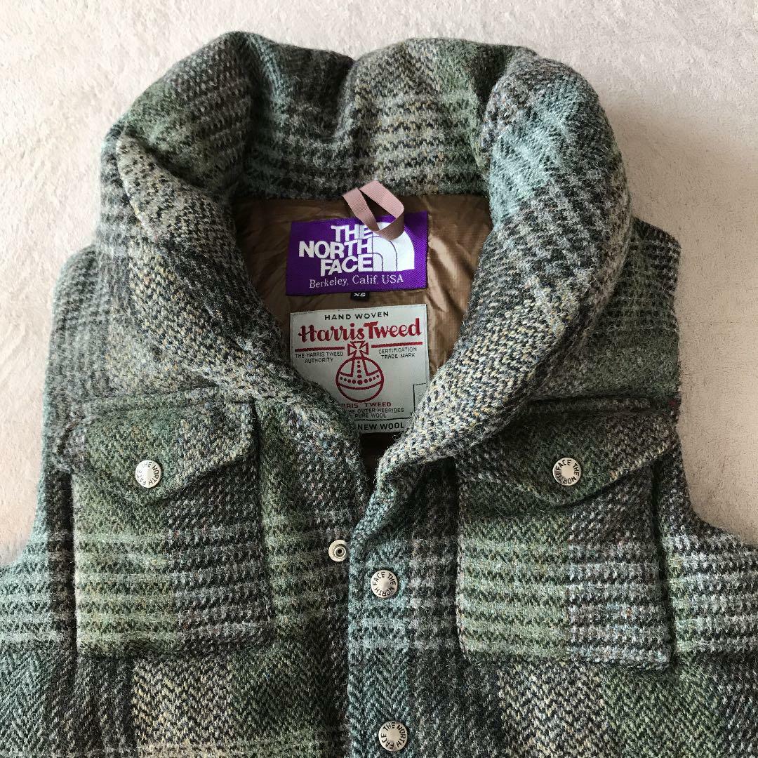 THE NORTH FACE PURPLE LABEL x Harris Tweed Down Vest Check Wool