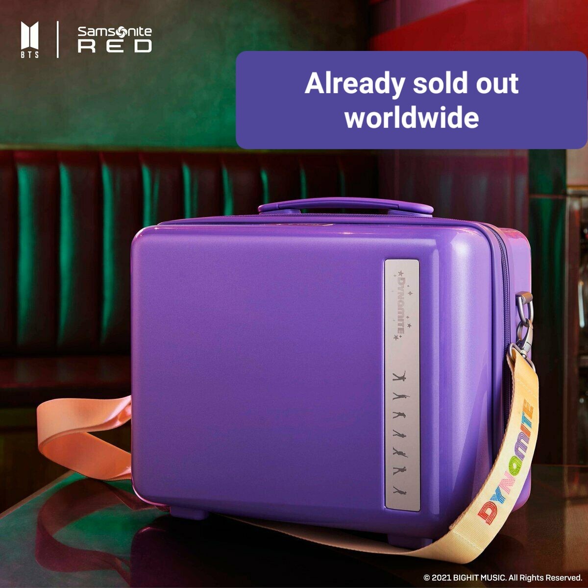 LAST ONE) BTS Samsonite Red Sheer Violet Carry-on Bag Luggage +