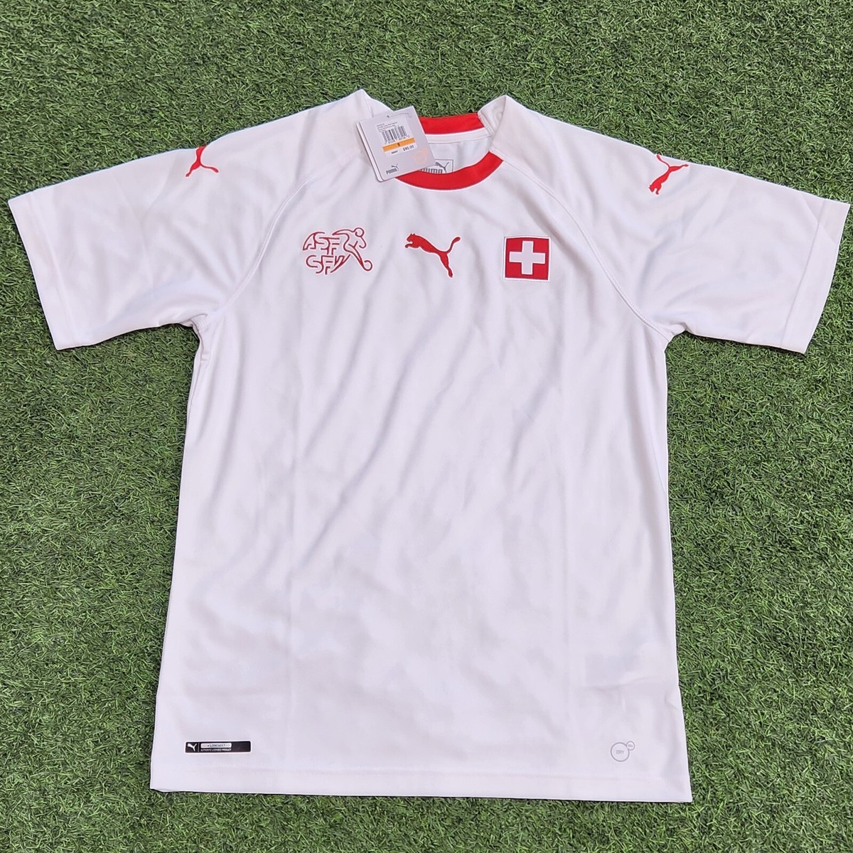 Puma Switzerland Away 18-19 Men's Jersey White-Red | eBay