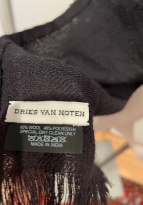 Dries Van Noten Scarf 15”x60” Shawl Jewel Embellished Crystals