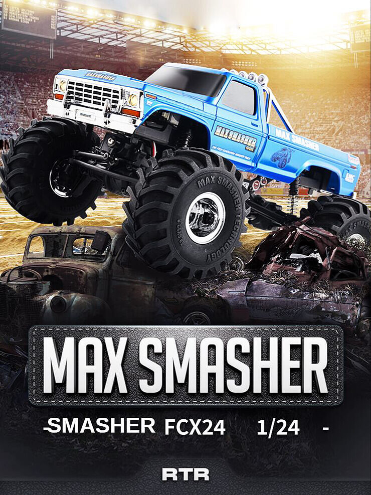 FMS 1:24 FCX24 Max Smasher 4WD RTR RC Monster Truck - USA 1 White