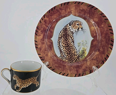 Vtg SIGNED Lynn Chase Jungle Jaguar 1988 Cup & Plate! | eBay