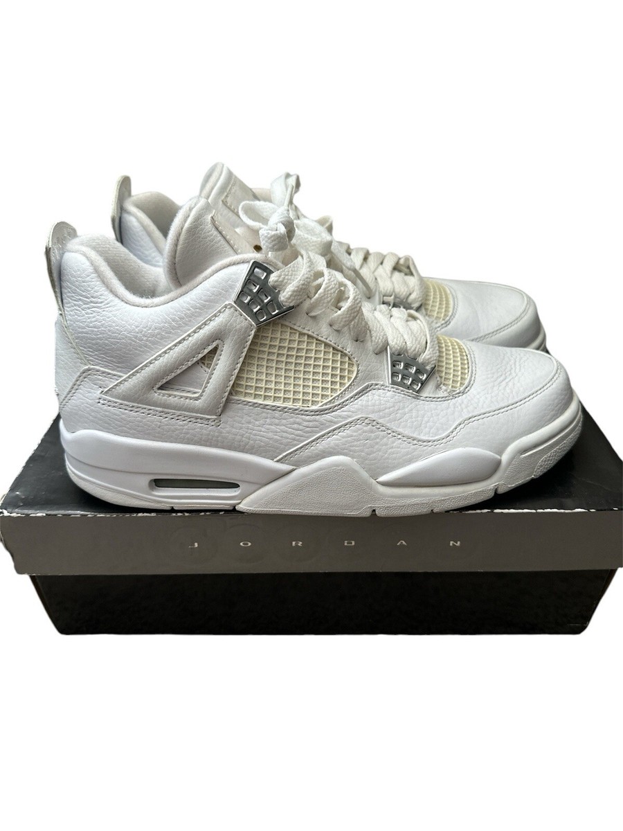 Size 9 - Air Jordan 4 Retro Pure Money White/Metallic Silver | eBay