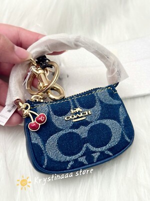 NWT Coach Mini Nolita Bag Charm In Signature Denim CZ085 | eBay