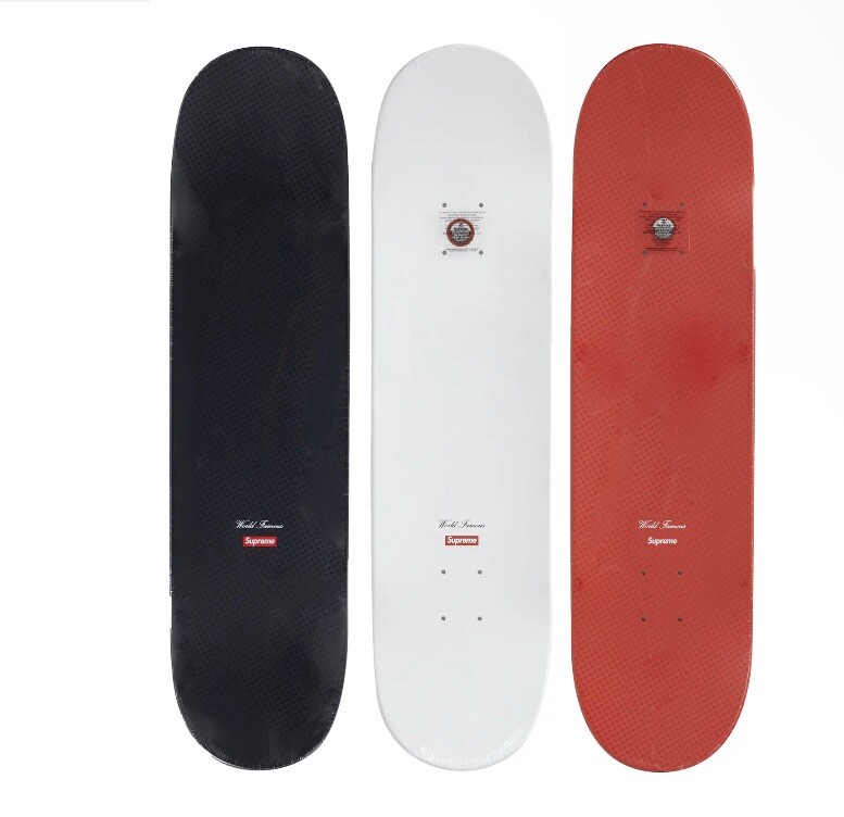 Supreme SS23 White, Black, & Red Tonal Box Logo Skateboard Deck