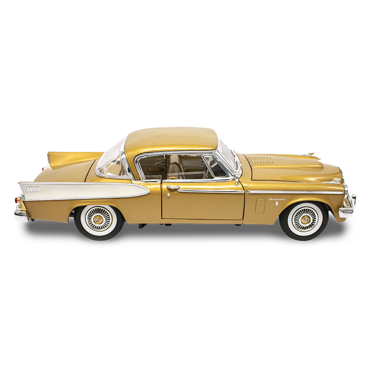 1958 STUDEBAKER GOLDEN HAWK GOLD 1:18 DIECAST MODEL CAR BY ROAD