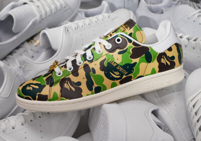 adidas BAPE x Stan Smith 30th Anniversary ABC Green Camo Gold